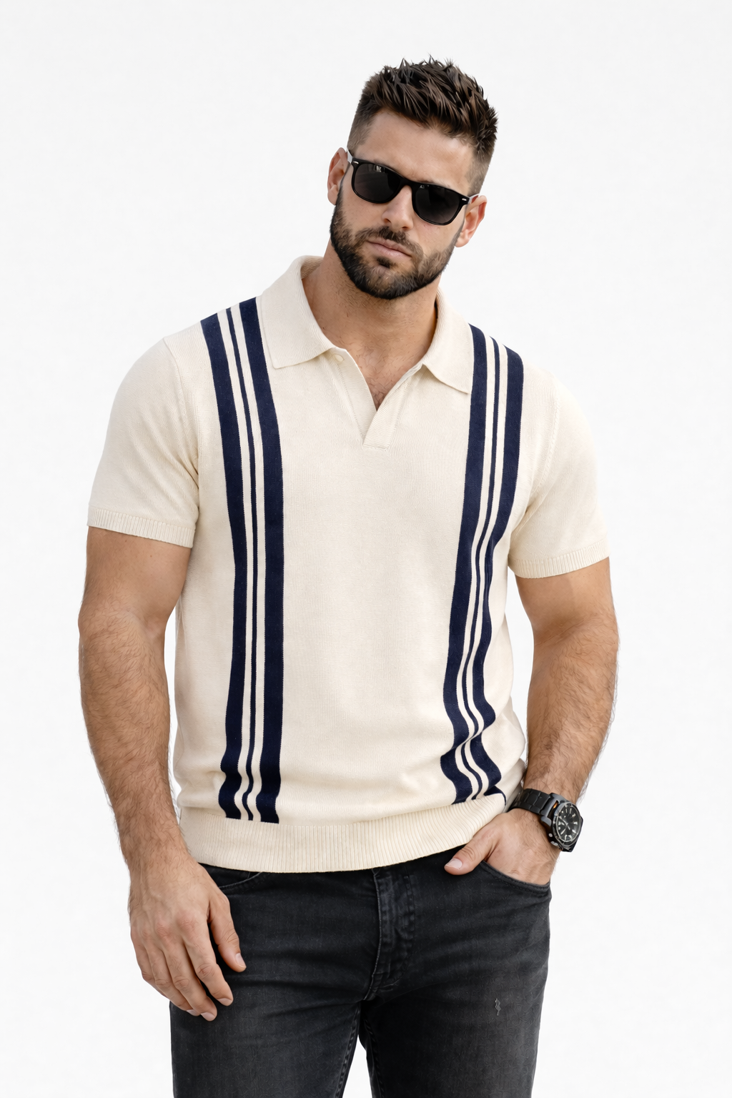 Jonathan-Polo textura Jersey con cuello