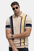 Saúl-Polo de punto con rayas en contraste