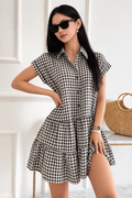 Yareli- Vestido mini con mangas murciélago y corte evasé