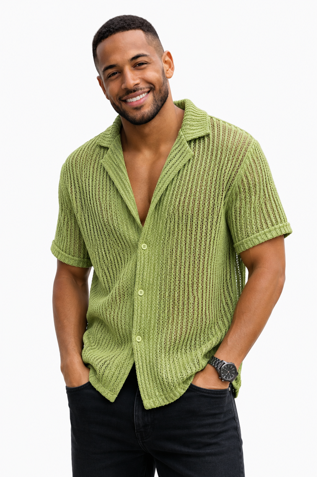 Rodrigo- Camisa calada de manga corta