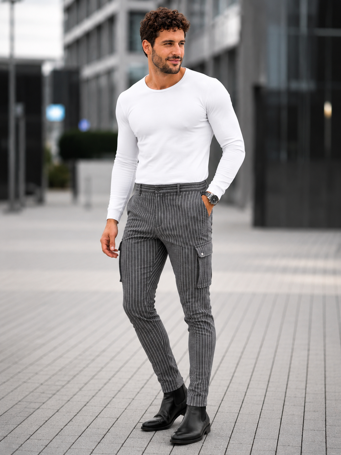 Mahy - Pantalones Slim Fit de gala