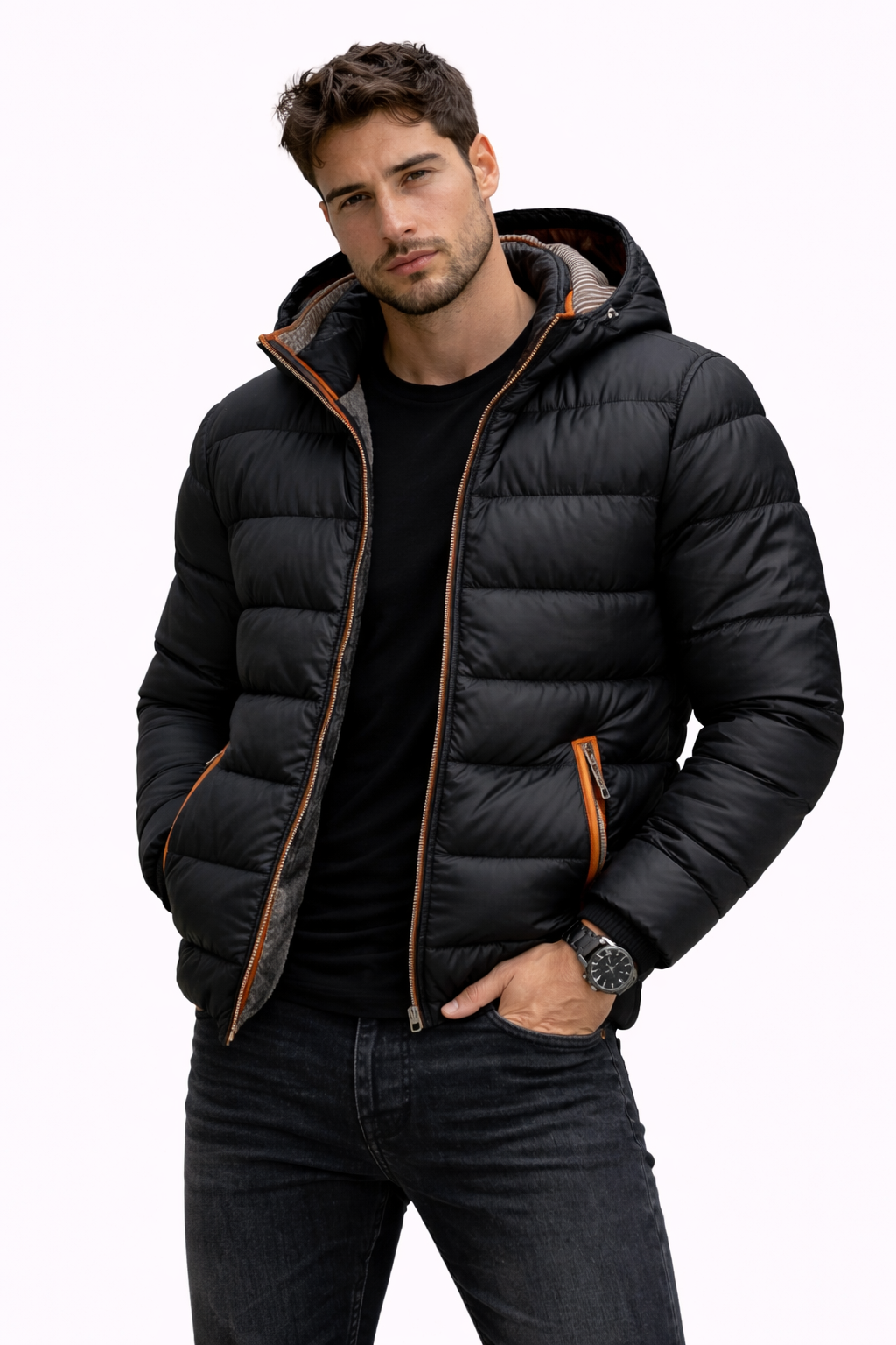 Eleazar-Chaqueta acolchada con capucha
