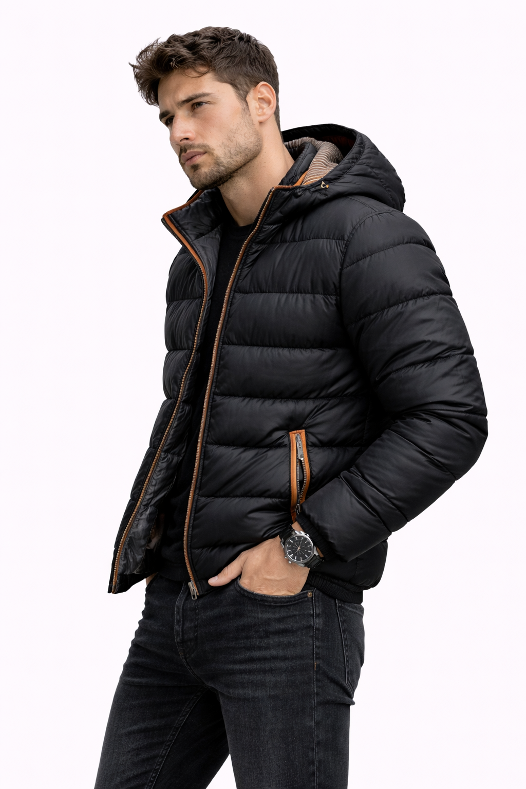 Eleazar-Chaqueta acolchada con capucha