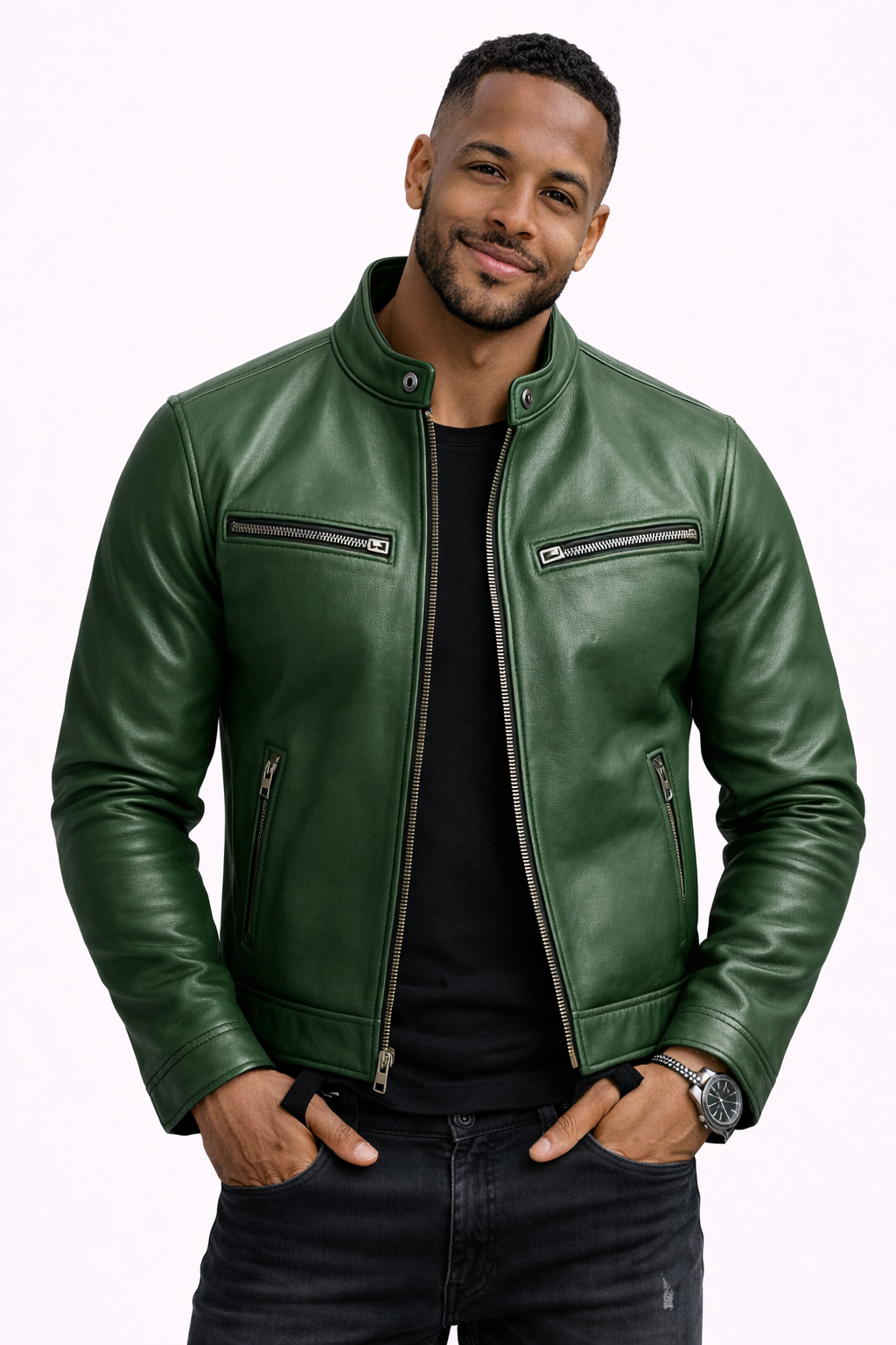 Aaron- Chaqueta de cuero fina