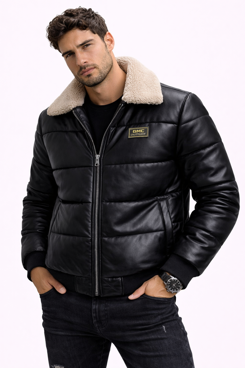 Alberto-Chaqueta de cuero vintage