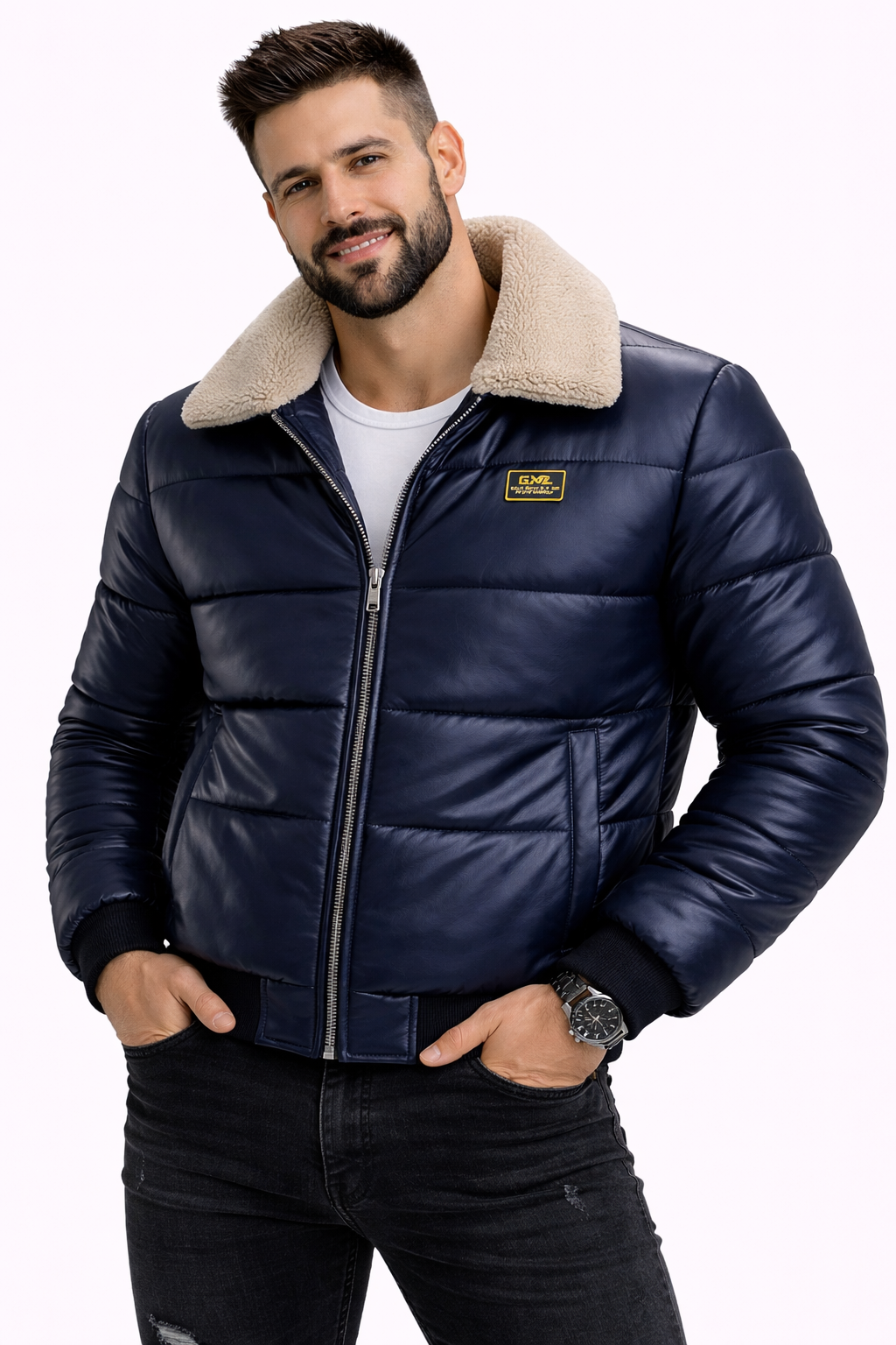 Alberto-Chaqueta de cuero vintage