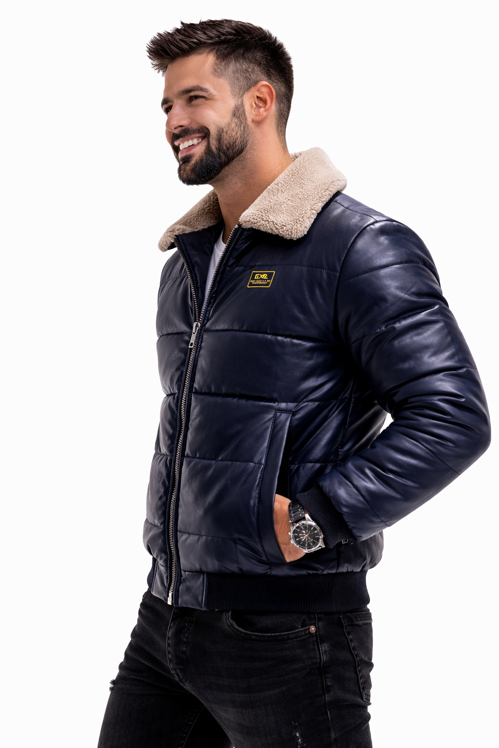 Alberto-Chaqueta de cuero vintage