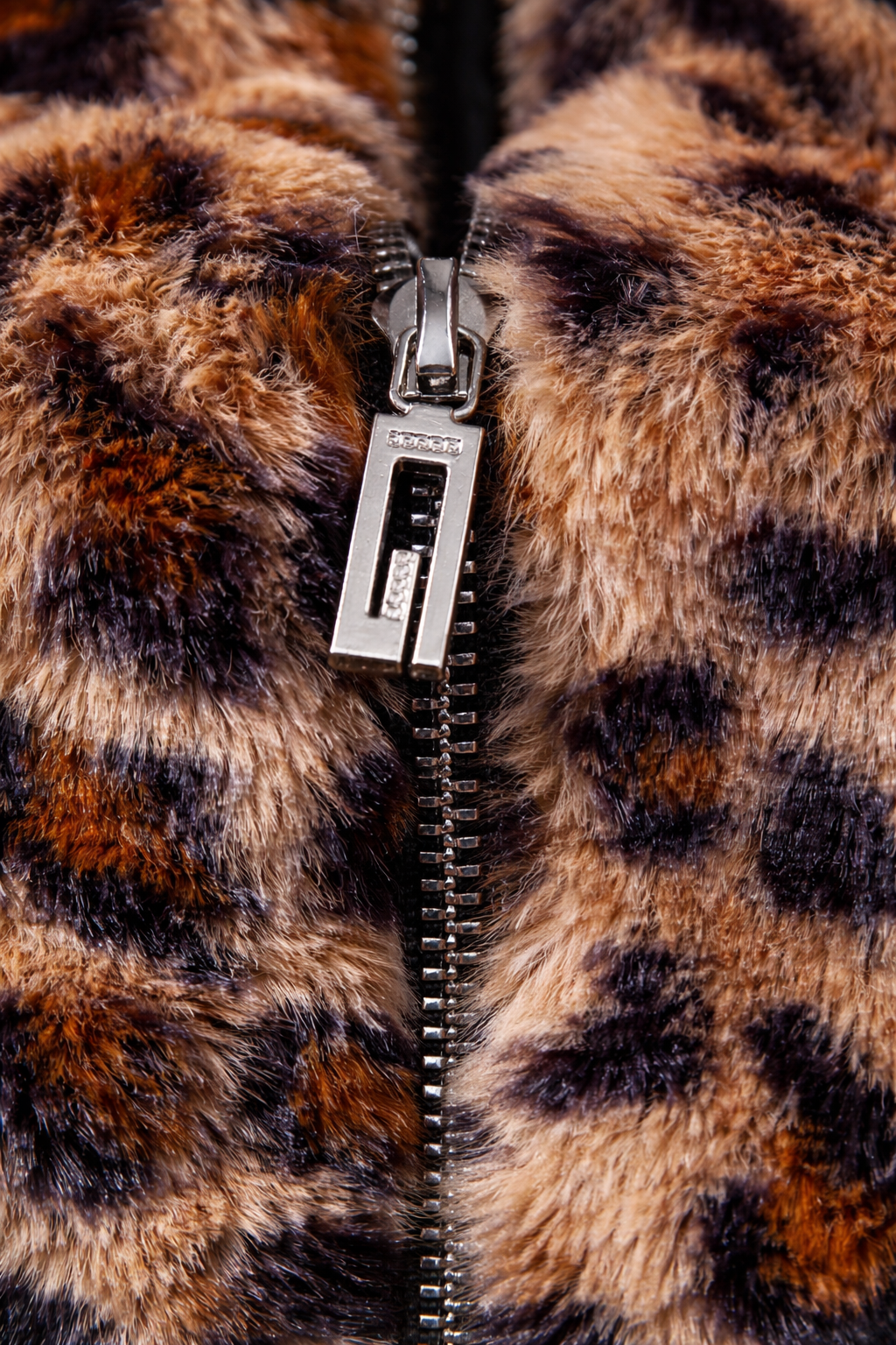 Evelyn-Abrigo de leopardo con capucha y cremallera