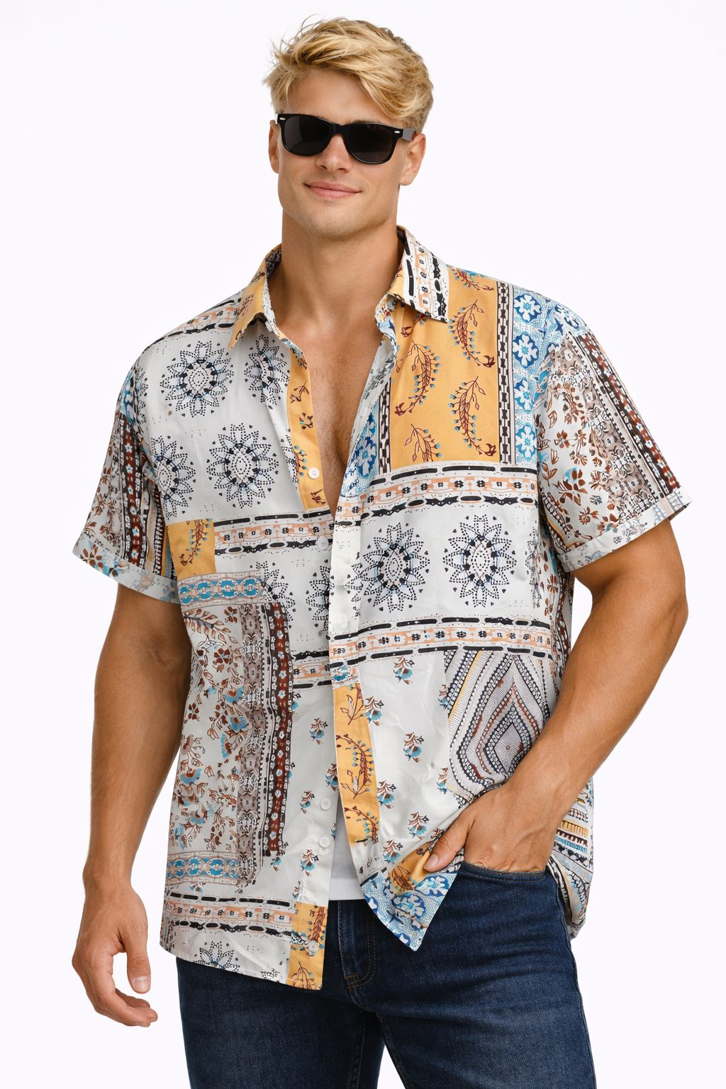 Manuel-Camisa con estampado tipo pañuelo