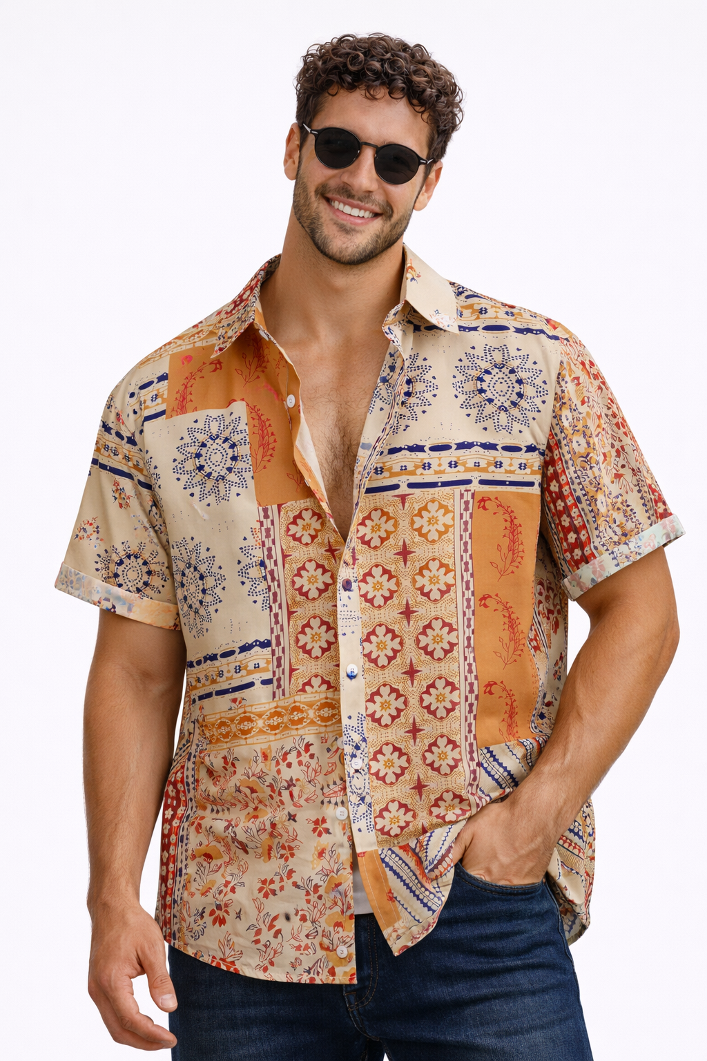 Manuel-Camisa con estampado tipo pañuelo