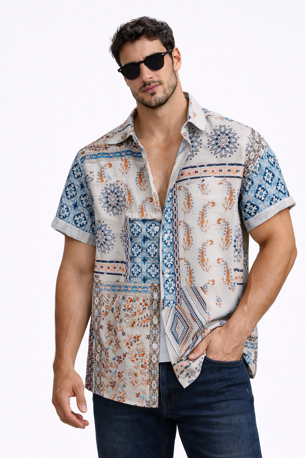 Manuel-Camisa con estampado tipo pañuelo
