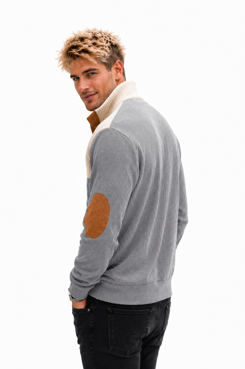 Gerard- Suéter Tipo Polo casual manga larga y botones