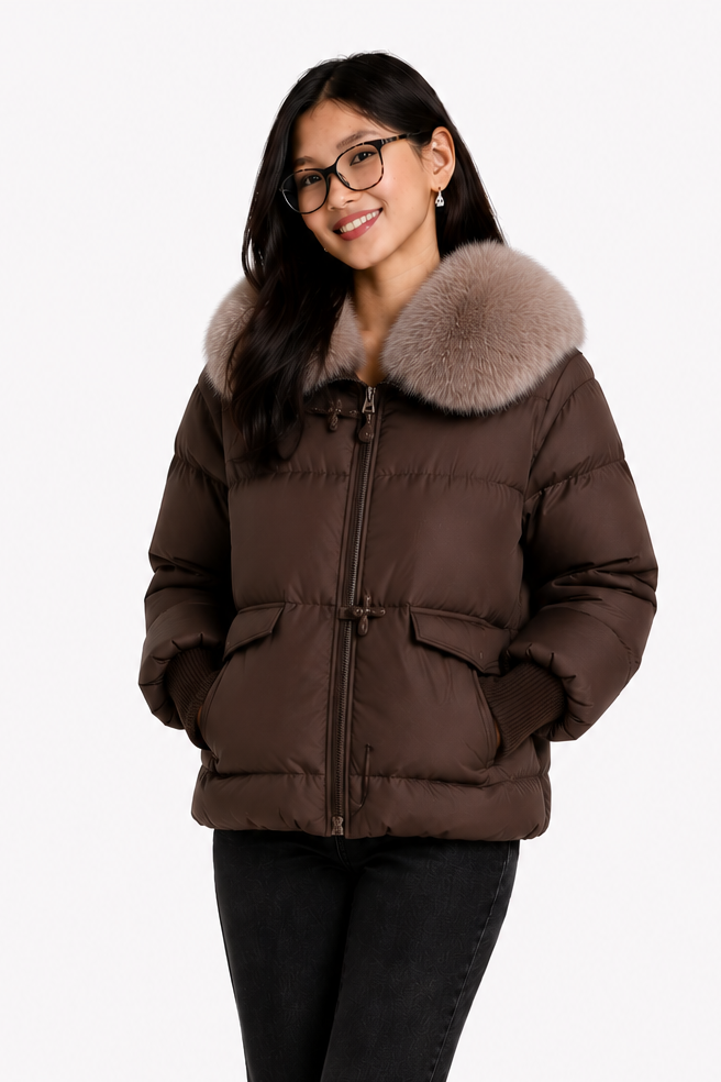 Esther- Abrigo de invierno con cuello de pelo ultra suave