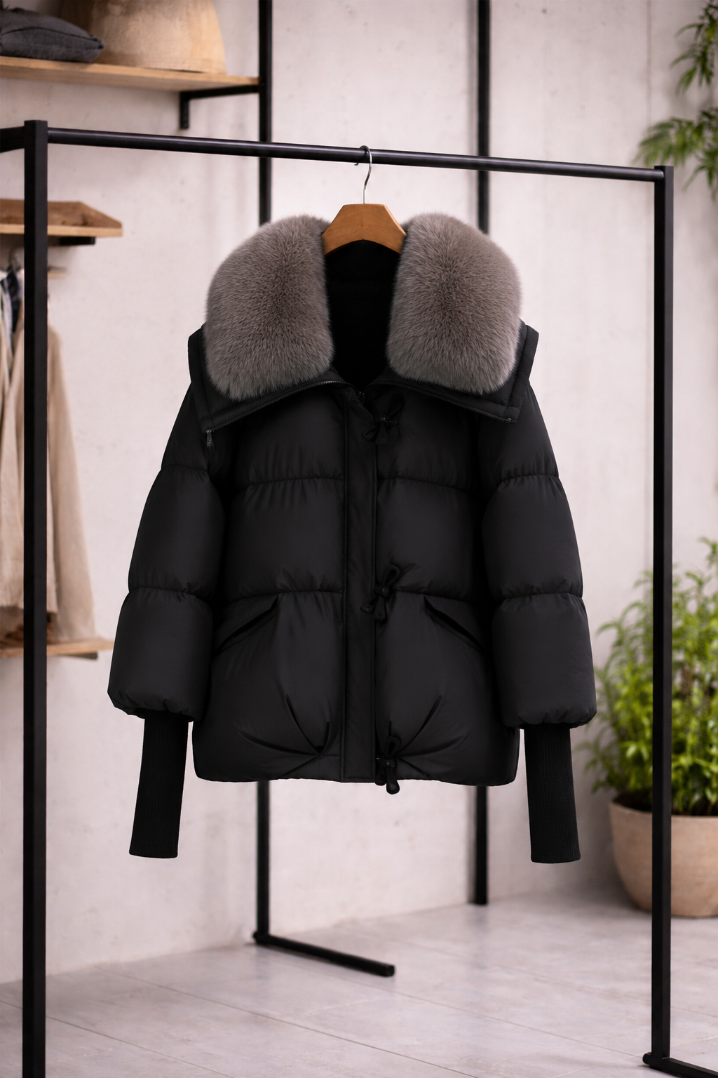 Esther- Abrigo de invierno con cuello de pelo ultra suave