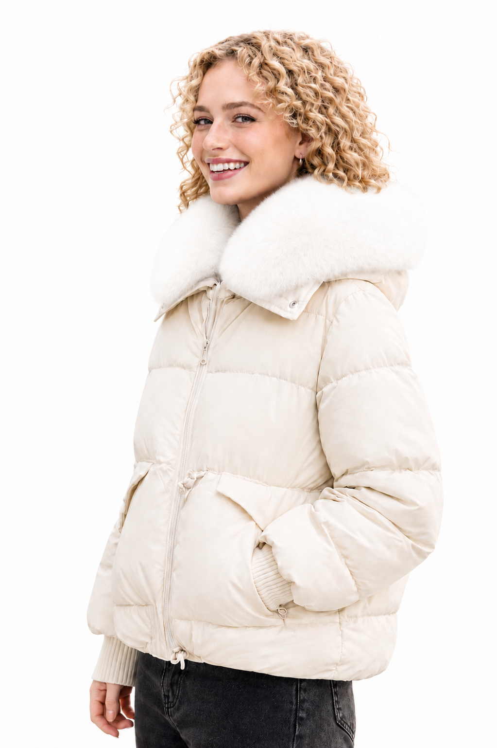 Esther- Abrigo de invierno con cuello de pelo ultra suave