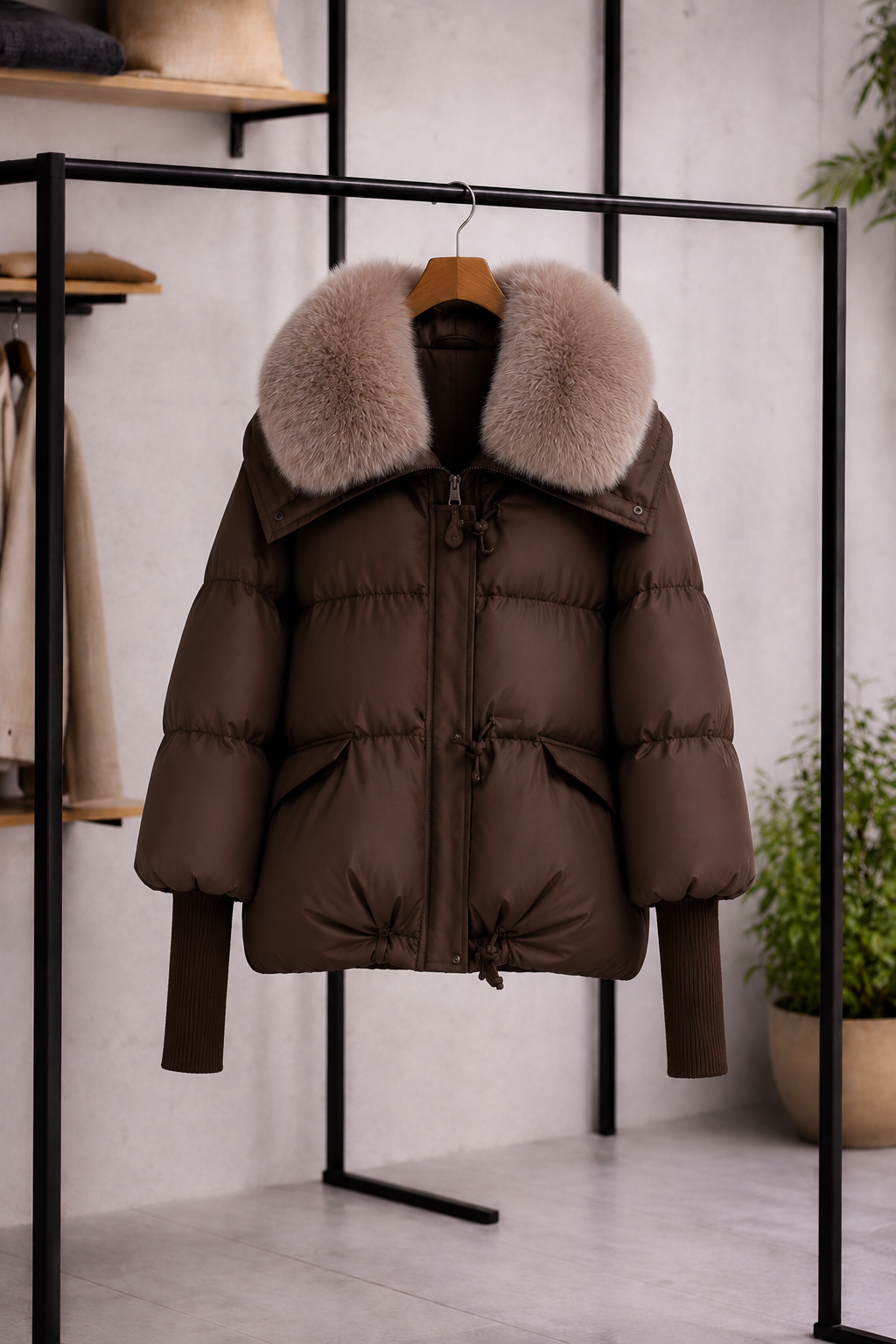 Esther- Abrigo de invierno con cuello de pelo ultra suave