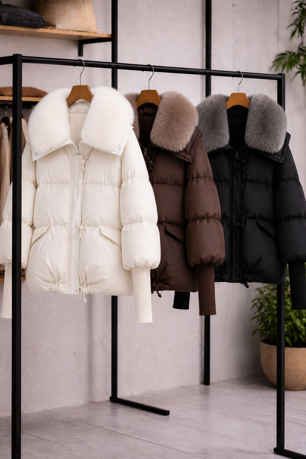 Esther- Abrigo de invierno con cuello de pelo ultra suave