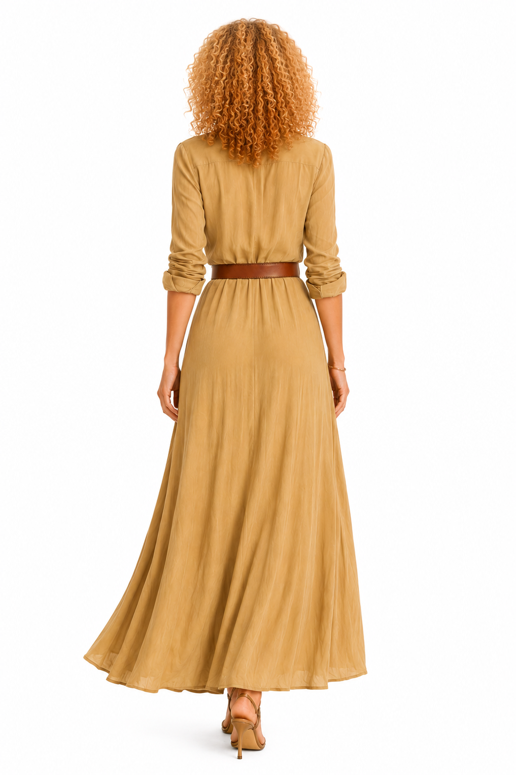 Jumie-Vestido de manga larga con cuello de solapa