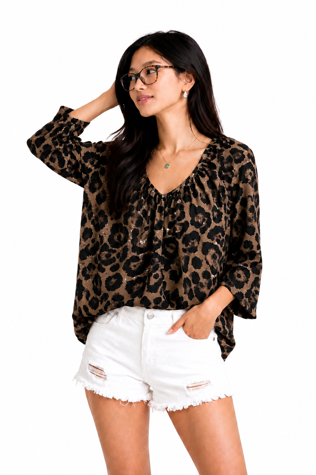 Emma- Blusa con estampado leopardo