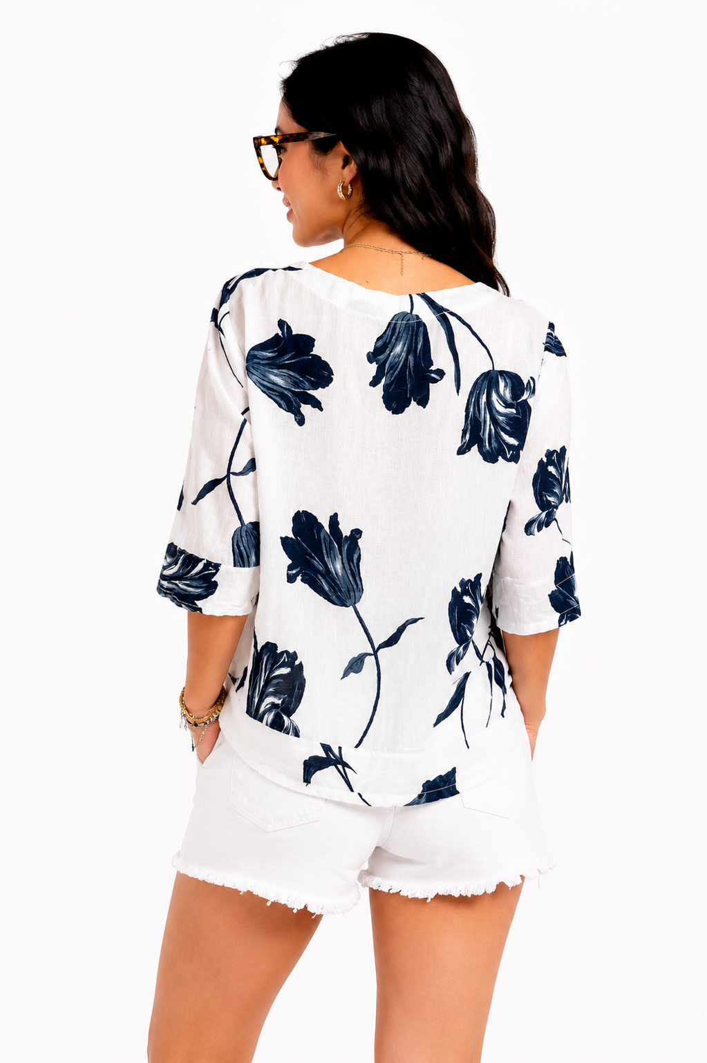 Lizbeth - Blusa floral con botones