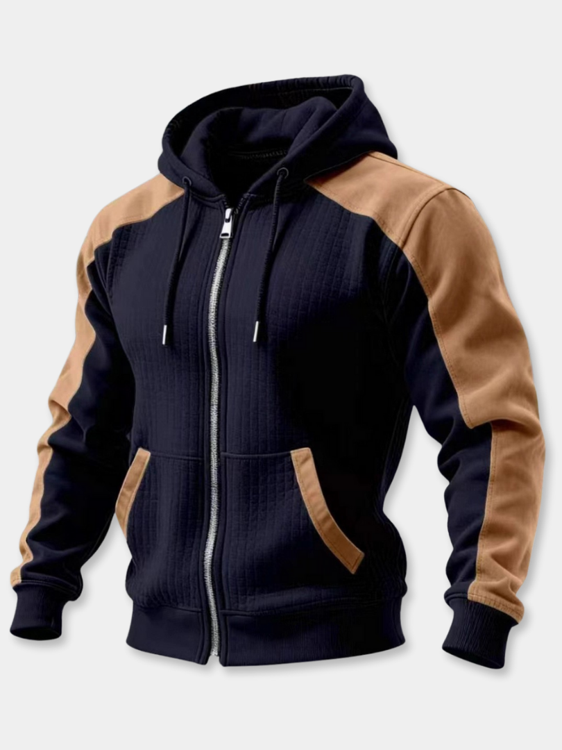 DUCHÊNE BORDEAUX™ | VESTE À CAPUCHE ZIPPÉE TEXTURÉE