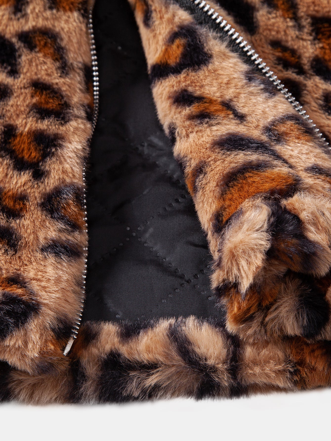 Evelyn-Abrigo de leopardo con capucha y cremallera