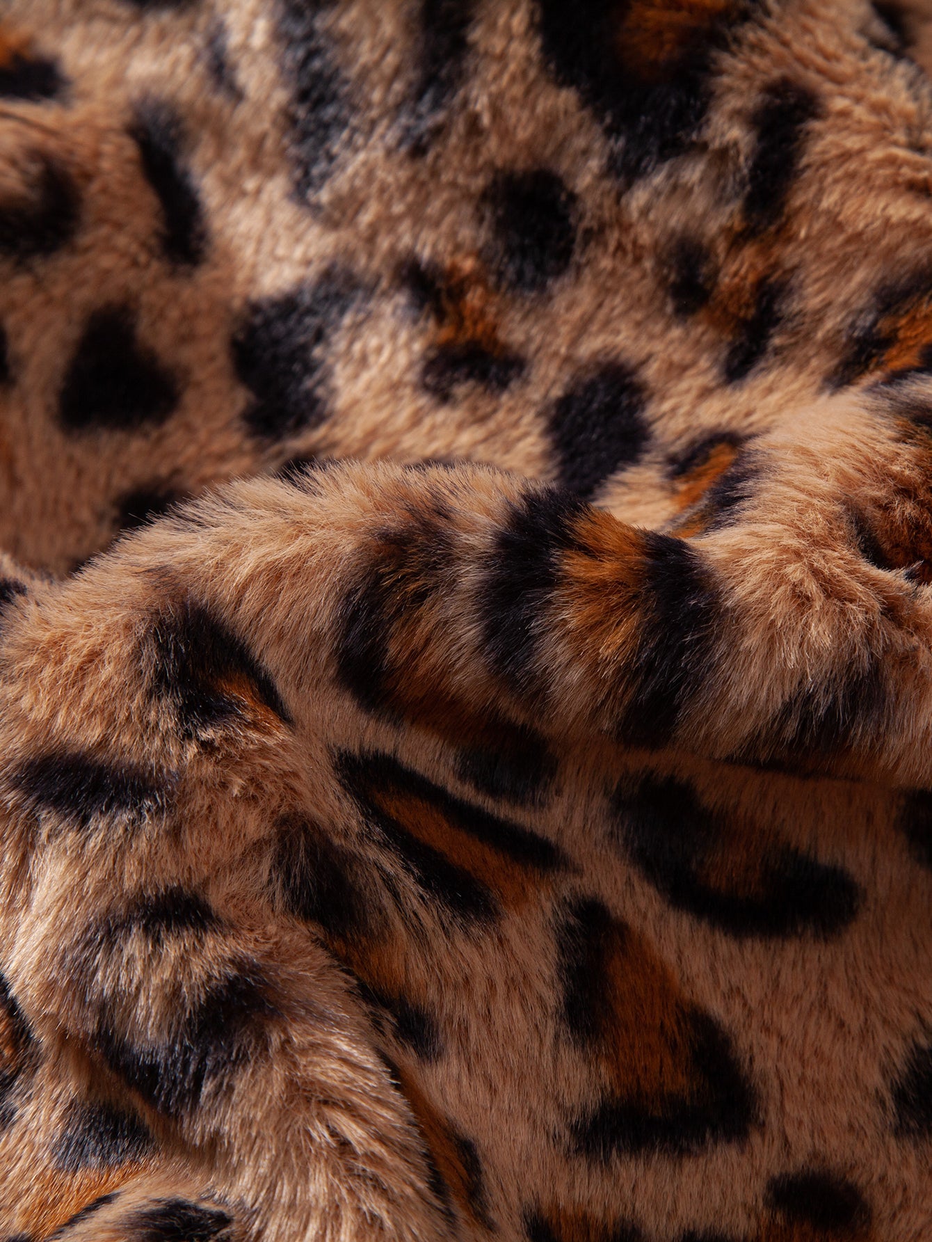 Evelyn-Abrigo de leopardo con capucha y cremallera