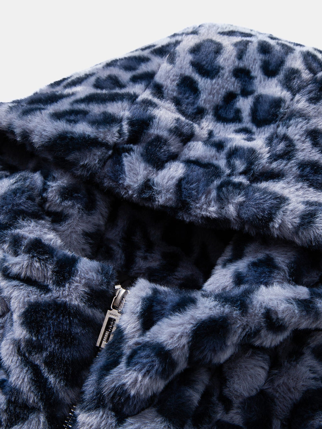 Evelyn-Abrigo de leopardo con capucha y cremallera