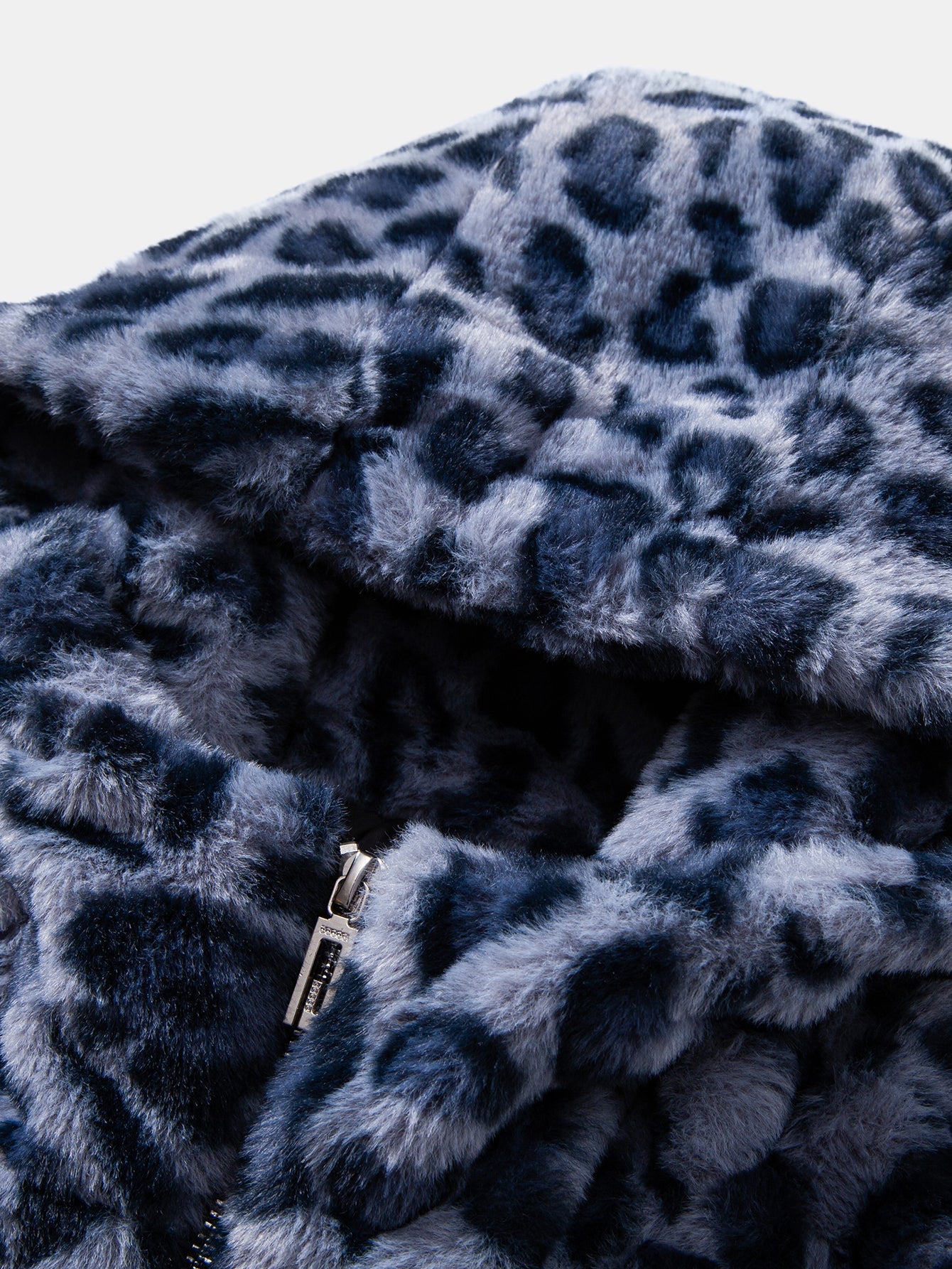 Evelyn-Abrigo de leopardo con capucha y cremallera