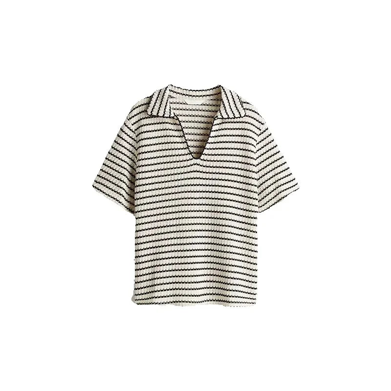 Julia- Conjunto de punto para mujer  jersey y pantalón a rayas
