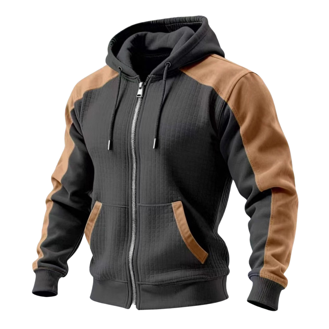 DUCHÊNE BORDEAUX™ | VESTE À CAPUCHE ZIPPÉE TEXTURÉE