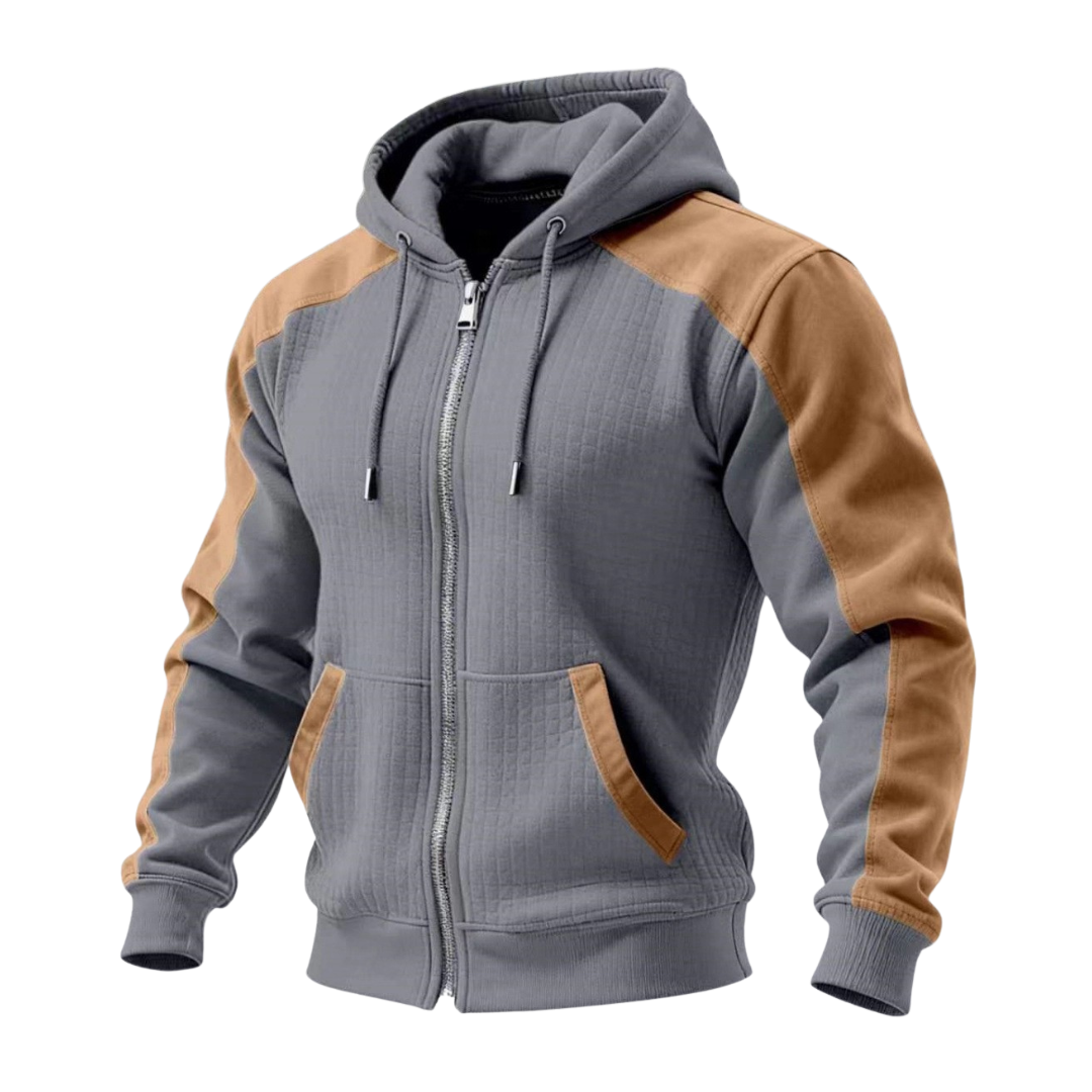 DUCHÊNE BORDEAUX™ | VESTE À CAPUCHE ZIPPÉE TEXTURÉE