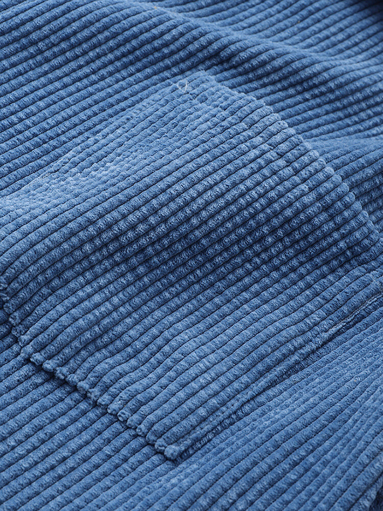 Corduroy Basic Short Sleeve Shirts