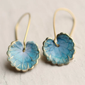 Pendientes vintage en azul con diseño de hojas
