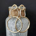 Pendientes vintage de oro y plata